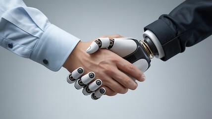 Robotics and human collaboration handshake artificial intelligence
