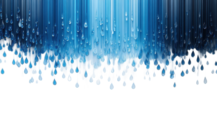 Blue Tinsel Rain on Transparent Background