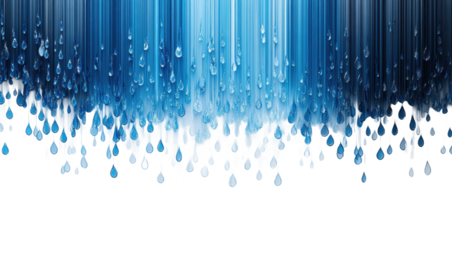 Blue Tinsel Rain on Transparent Background - Powered by Adobe