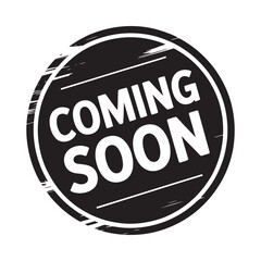 Coming soon announcement stamp with distressed texture