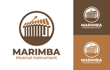 Marimba Logo Modern Minimalist Percussion Instrument Identity