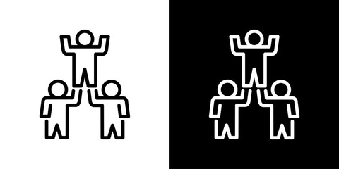 Team Building Icon Line Styles Vector Illustration 