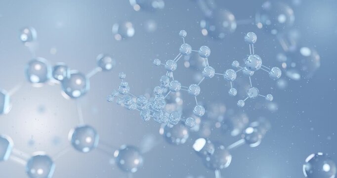 Avutometinib rotating 3D model of anticancer agent, seamless looped video
