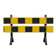 Yellow and black road barrier is used to block off areas