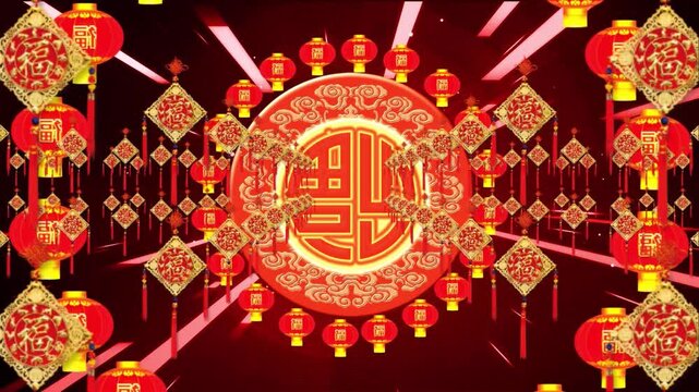 Chinese New Year background video, Asian Spring Festival blessing video, festive blessing and firework celebration. New Year is coming, choose for yourself a video to add New Year's appeal.