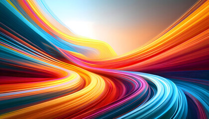 Abstract brush light trails curve background on digital art concept on white backgrounds.