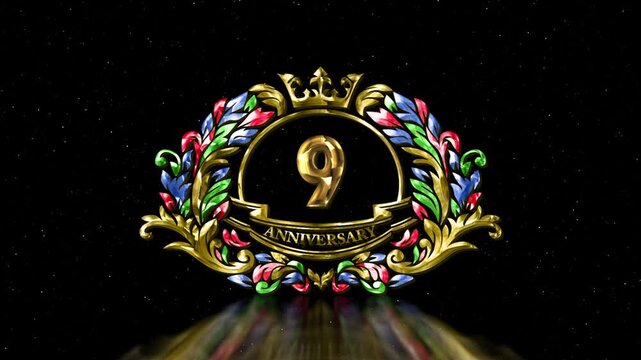 ロイヤルゴールドと宝石装飾の9thアニバーサリー - 企業イベント・誕生日オープニング
