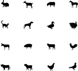 set of animals silhouettes