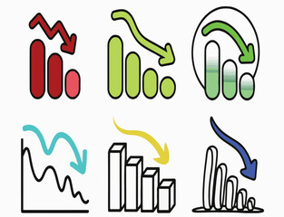 Vector illustration of music and business icons set