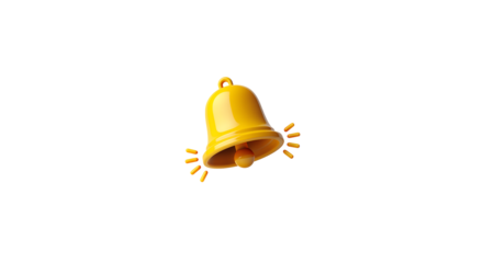 Bright Yellow Notification Bell Ringing with Vibrating Sound Effects Design