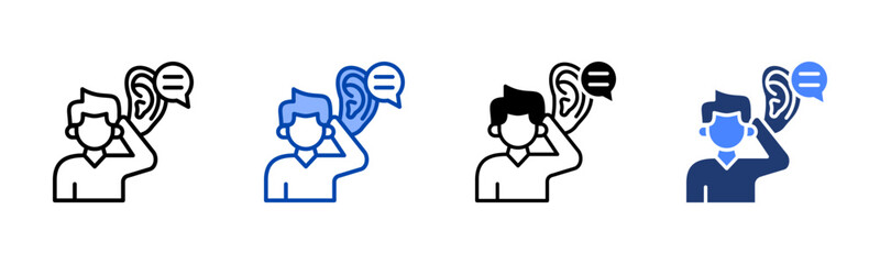 Active Listening icon set multiple style collection
