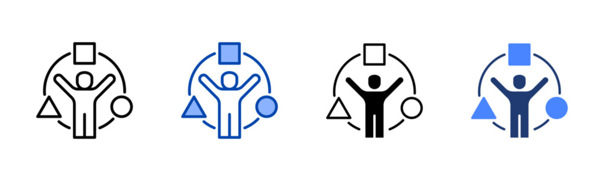 Adaptability icon set multiple style collection