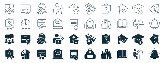 Education excellent icons collection in two different styles