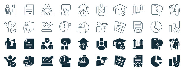 Career excellent icons collection in two different styles