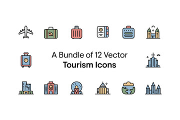 Tourism icon set