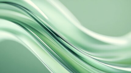 Obraz premium Smooth, undulating curves present a refreshing abstract design featuring shades of pale green.