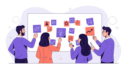 Team Of Professionals Collaborate On Project, Brainstorming Ideas And Planning Strategy