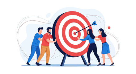 Teamwork And Focus: Success Achieved Through Collaboration and Goal Achievement