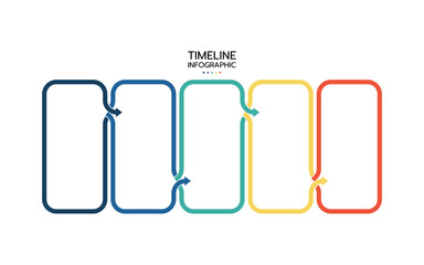 Timeline Creator infographic template. 5-step timeline journey, thin line simple infographics design template. presentation graph. Business concept with 5 options. vector illustration.