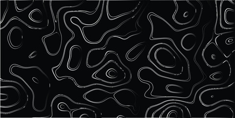 Abstract topographic map contour lines pattern with gradient shading creating a sense of depth and organic flow on a dark background, perfect for digital art and graphic design projects