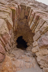 The ruins of a medieval castle located on a mountain in France, Alsace area