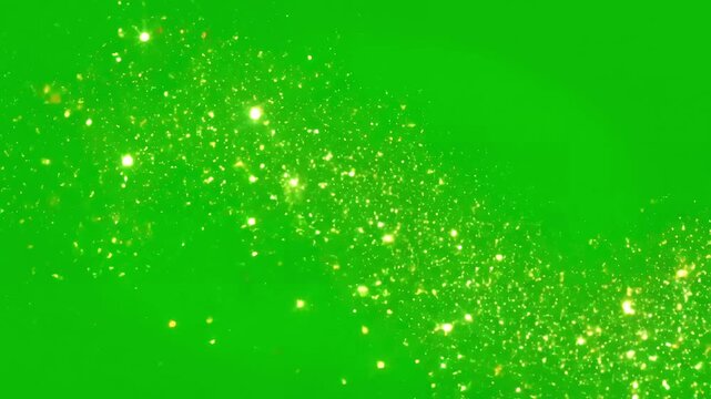 Versatile Festive Sparkle Intro Animation with 4k 3d golden glitter sparkling magic lights on black background green screen birthday anniversary new year event christmas festival diwali logo reveals
