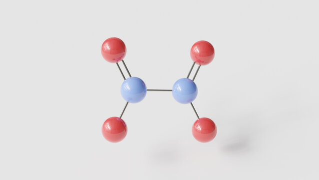 dinitrogen tetroxide molecule 3d, molecular structure, ball and stick model, structural chemical formula oxidizing agent