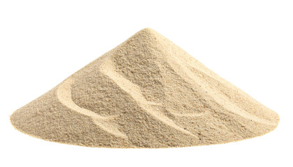 A finely textured mound of sand, displaying smooth contours and subtle patterns created by its surface.