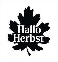 Hallo Herbst Autumn Leaf Design