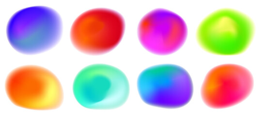 Soft blur neon blob with flowing gradient light. Abstract shape emits radiant neon aura and smooth color blend with blur aura effect.