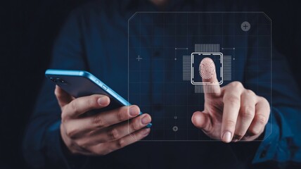 Unlock secure digital access with advanced biometric fingerprint scanning technology on a modern smartphone interface