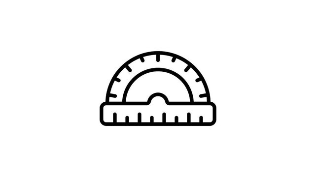 Easy to edit outline animated icon of angular protractor tool