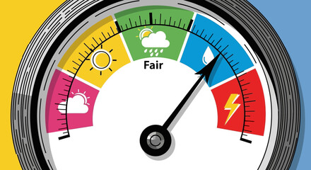 Weather Condition Indicator with Needle Pointing to Stormy.