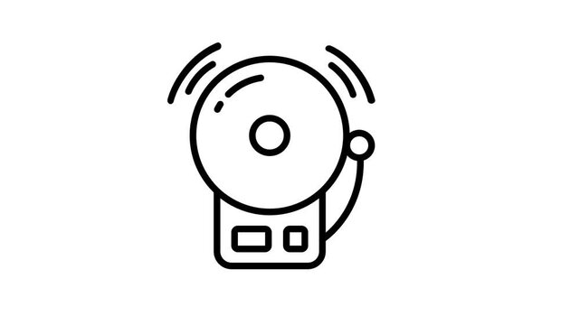 Premium outline style animated icon of traditional school bell