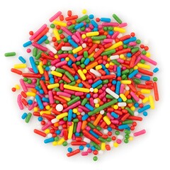 Fototapeta premium rainbow sprinkle topping, isolated on white background