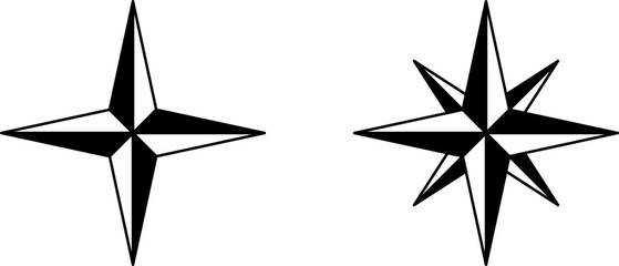 Obraz premium Compass Rose or Compass Star with Directions Mark Sign Symbol. Vector Image.