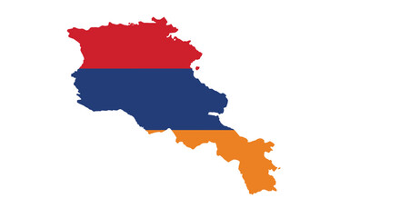 Fototapeta premium Colorful map of armenia with national flag design