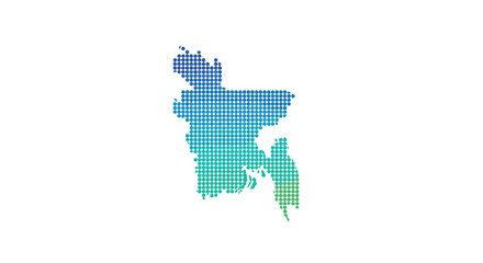 Fototapeta premium Colorful dotted map of bangladesh with gradient design