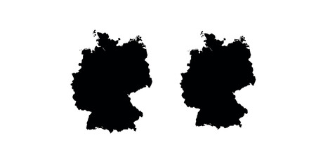 Obraz premium Germany map silhouettes: detailed black outline of the country's shape