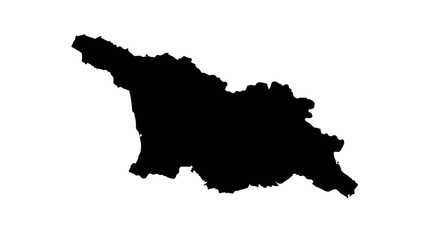 Obraz premium Detailed black silhouette of georgia map against white background