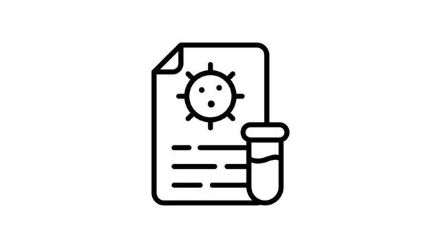 A premium outline animated icon showing official lab document