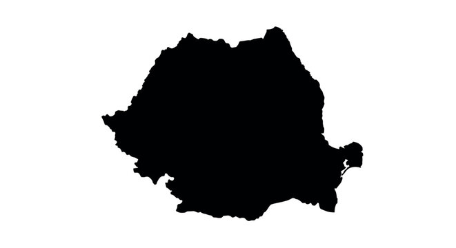 Romania country outline silhouette on white background