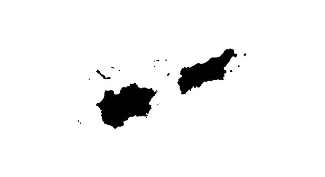 Silhouette map of guam and northern mariana islands on white background