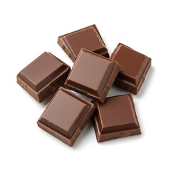 vegan chocolate chunks, isolated on white background