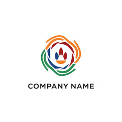 Obraz premium Colorful abstract logo design with swirling shapes and company name.