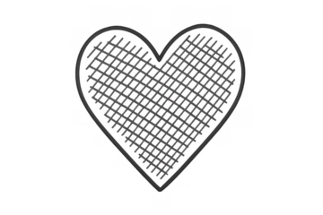 Abstract heart symbol forming from tennis racquet strings, representing passion for sport, love, and competition. Transparent background