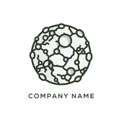 Intricate network sphere design representing innovation and technological advancement for company branding.