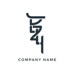 Modern abstract vertical monogram logo design for a company brand.