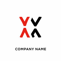 Modern geometric X logo icon with red and black V shapes.