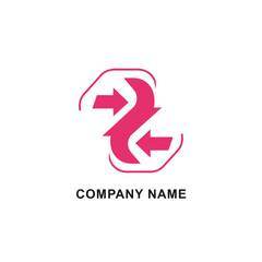 Modern Pink Arrows Logo Design.